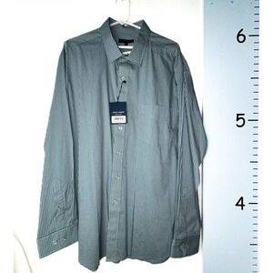 Cole Haan Grand.OS Dress Shirt Button Up Blue Check Men's XXL NWT‎